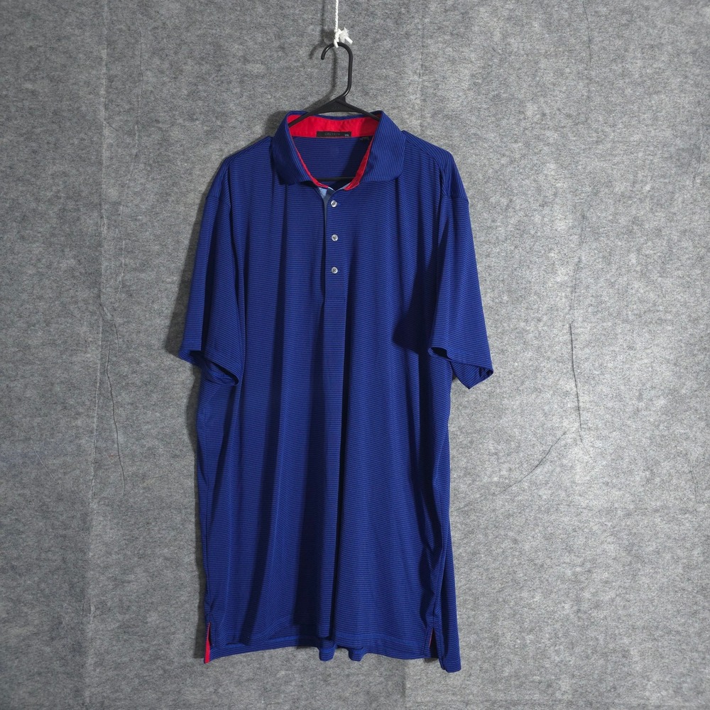 Greyson Golf Polo Shirt Mens Blue Striped Short Sleeve Performance Menswear XXL